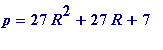 p = 27*R^2+27*R+7